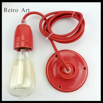 vintage Industriale Pandantiv lampă kit retro edison stil Țesătură de Sârmă Kit Set Cablul de alimentare cu lampa soclu