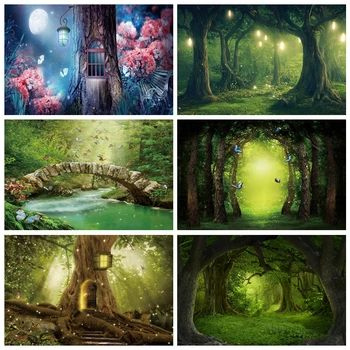 Vis Pădure Fotografie Fundal Ecran Verde Copil Nou-Născut Duș Petrecerea De Ziua Portret Fotografic Fundal Studio Foto