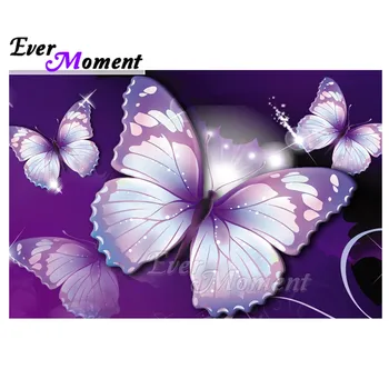 Vreodată Moment Diamant Pictura pe Perete Poza De Stras Fluture Violet Mozaic Plin Pătrat de Gaurit cu Diamant Broderie ASF2035