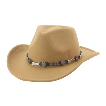 Western Cowboy Pălărie Panama Pălării pentru Femei Pălării Accesorii de Vacă din Piele Centura Vintage Jazz Cafea de Iarna Femei Pălărie Chapeau Femme