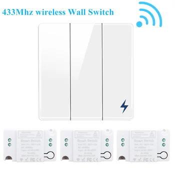 Wireless 433Mhz Perete Comutator RF Smart Switch Modul Receptor Panoul de Transmițător de Siguranță de Control de la Distanță Controler Releu Pentru Lampa