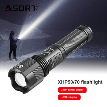 XHP50/XHP70 Multi-funcție USB Reîncărcabilă Lanterna LED-uri Lanterna de Mare Putere Zoom Telescopic Flash de lumină Lanternă Tactic