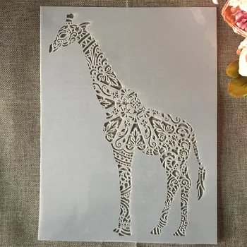 XL 35*26cm Mare Mandala Girafa DIY Stratificare Sabloane Pictura Album de Colorat Relief Album Decorative Șablon