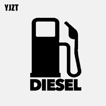 YJZT 8.1 CM*11.5 CM Combustibil DIESEL Vinil Autocolante Distractive Masina Autocolant Negru/Argintiu C3-0776