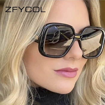 ZFYCOL 2023 Moda Supradimensionat ochelari de Soare Patrati Femei Clasic de Epocă Ochelari de Soare Barbati de Conducere ochelari Oculos De Sol Feminino