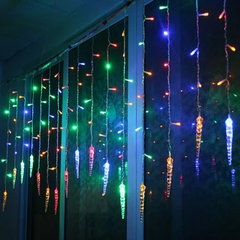 În aer liber de Crăciun Gheață Piton Șir LED lumini Intermitente Perdea de Lumini Impermeabil Petrecere de Vacanță Conectabil Val de Basm Lumina D30